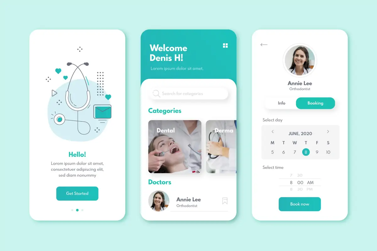User interface of a digital health app on a tablet